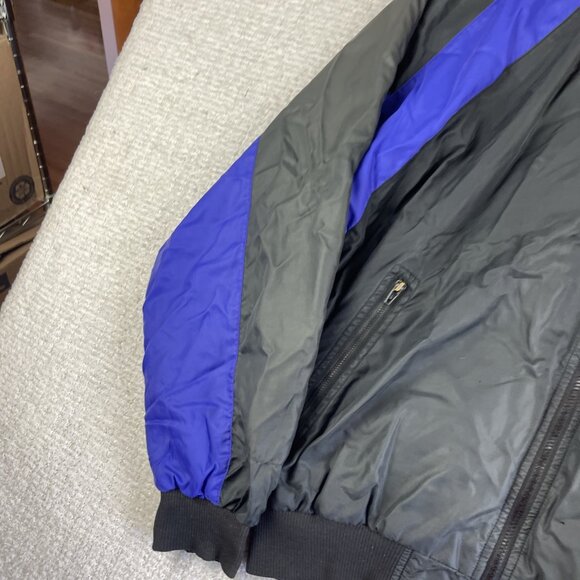 VTG 90s Nike Purple Gold Black Color Block Hooded Windbreaker Jacket Men Read* - Picture 9 of 16